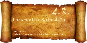 Lazarovits Kajetán névjegykártya